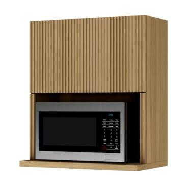 Imagem de Armário de Cozinha Aéreo 1 Porta 1 Nicho Para Micro Ondas 100% Mdf Raissa Madeirado