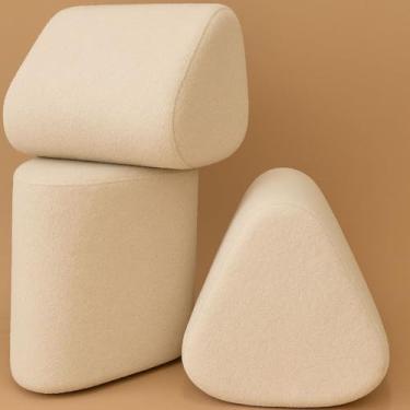 Imagem de Kit 3 Puff Orgânico Trevi Bouclê – Puff Decorativo Moderno para Sala, Quarto e Recepção(Névoa)