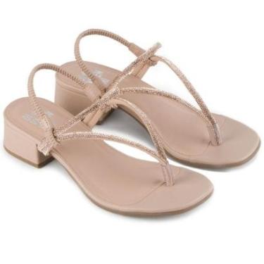 Imagem de Sandália Di Valentini Bug Tiras Strass Salto Bloco-Feminino