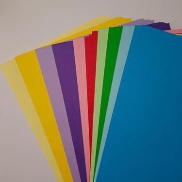 Imagem de Mini cartolina, tamanho A5 14,7 x 21 cm, 210 gsm, vários tons, 50 folhas (misto, 10 cores)