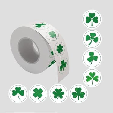 Imagem de 8 estilos adesivos de rolo de Dia de São Patrício 3,8 cm adesivo de trevo verde irlandês, 4 adesivos de trevo de folhas, etiquetas autoadesivas com para bolsas, caixas de presentes, envelopes, cartões