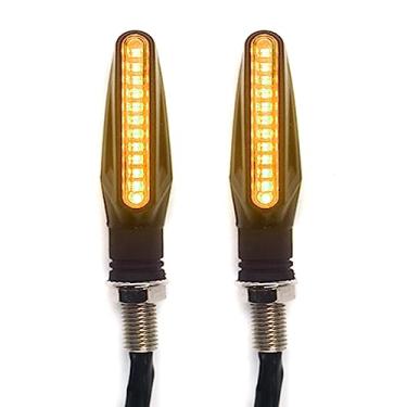 Imagem de 2 Peças de Luzes Sinal Mudança LED para Moto Indicadores Efeito Funcionamento Universal Pisca-Luzes Estilo Água Fluxo Di
