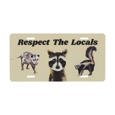 Imagem de Possum Placa decorativa de guaxinim esquilo. Placa de metal para carro. Etiqueta de vaidade. Placa de carro de alumínio Noverlty impermeável Colorfast 30 × 15 cm