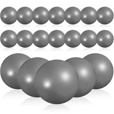 Imagem de Sotiff 20 bolas pequenas de pilates para exercícios de 22 cm para estabilidade, fitness, fisioterapia, alongamento e treino de força central em casa, academia, escritório (cinza sólido)
