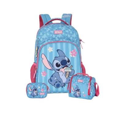 Imagem de Kit Mochila Stitch e Angel De Costas Lancheira E Estojo Box - Luxcel -