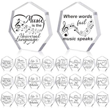 Imagem de Cunno 24 peças de medalhas musicais acrílicas 2,3 x 2,35 polegadas concurso de música troféus placas a granel prêmio da equipe troféus de presente para competição