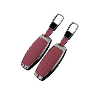 Imagem de Capa de chave remota de carro de liga compatível com BYD Atto 3 Han EV Dolphin Lied Tang Dm Qin PLUS Song Pro MAX Yuan Protetor Chaveiro(A 5-1 Red)
