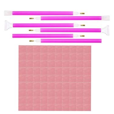 Imagem de Conjunto de ferramentas de pintura de diamante Tupalizy 100 peças 5D com 6 peças 3 tamanhos de canetas de pintura de diamante conjunto de ferramentas de costura cruzada de diamante cera de pintura e canetas adesivas kits acessórios para diamantes pontos imagem faça-você-mesmo arte artesanato