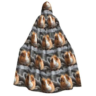 Imagem de XLLingL Roupão com capuz com estampa de porquinho-da-índia, fantasia de dramatização, capa de bruxa e vampiro, capa moderna com capuz