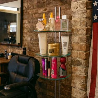 Imagem de Kit 3 Prateleiras de Canto em Vidro Temperado 20x20 cm – Porta Shampoo e Temperos | Banheiro e Cozinha