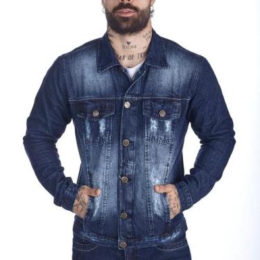 Imagem de Jaqueta Jeans HNO Destroyed Azul Premium - HNO Jeans, GG