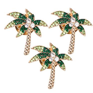 Imagem de GALPADA 3 peças broche de decoração de fantasia de alfinete tropical acessórios de formatura Havaí vestido de festa broche de liga de coco alfinetes de lapela broche de diamante com clipe