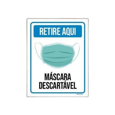 Imagem de Kit 5 Placas Cuide-Se Retire Aqui Máscara Descartável