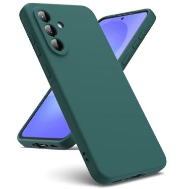 Imagem de Capa de celular adequada para Samsung Galaxy A36 5G [capa de silicone líquido] [interior de microfibra] capa à prova de choque líquida de gel de silicone TPU para Samsung Galaxy A36 5G - verde noturno