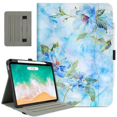 Imagem de Vimorco Capa para iPad Pro de 11 polegadas 4ª/3ª/2ª/1ª geração, capa para iPad Air 5ª/4ª geração de 10,9 polegadas, para iPad Air de 11 polegadas, capa de couro M3/M2 com suporte para lápis, bolso e