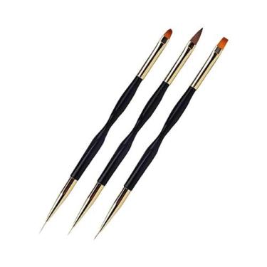 Imagem de Conjunto De 3 Pincéis Para Arte De Unhas, Canetas De Gel E Pincel Deli