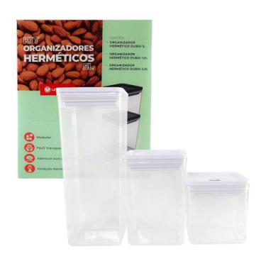 Imagem de Kit 3 Potes Organizador Hermético Empilhável Dubai 5 Litros - Unitermi