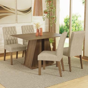 Imagem de Conjunto Sala De Jantar Mesa Tampo De Madeira 4 Cadeiras Rustic/imperial Gisele Madesa