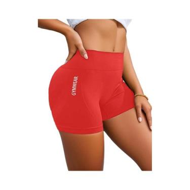 Imagem de Shorts femininos de treino de cintura alta, calças curtas de ioga - NO