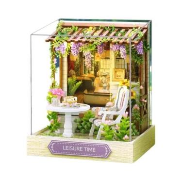 Imagem de Kit DIY De Casa De Bonecas Em Miniatura, Artesanato Em Madeira, Pequen