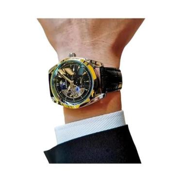 Imagem de Relógio Mecânico Automático Masculino Com Design Hemisférico E Fase Lu