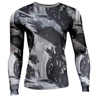 Imagem de Segunda pele one adulto Plus Size UV50+ - Garage 311, Cinza camuflado 