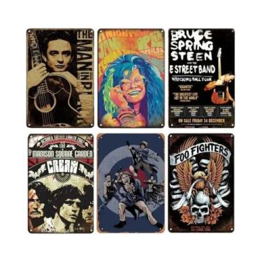 Imagem de Placa Decorativa De Metal Retrô De Banda De Rock Para Bar, Clube E Cas