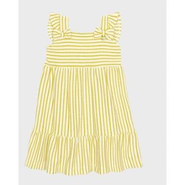 Imagem de Vestido bebê Did Leco com lacinho de verão leve fresquinho - Vermelho e Amarelo - Bebê...