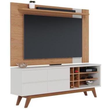 Imagem de Rack Para Sala Makai Com Painel Para Tv 70 Pol Lara C04 Freijó Off Whi