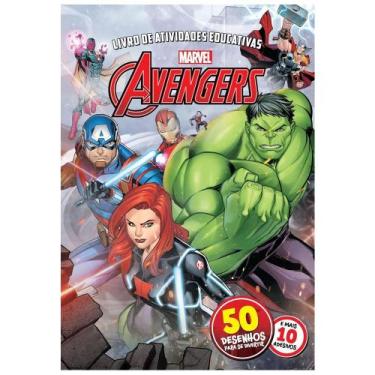 Imagem de Livro Infantil de Atividades Marvel Vingadores 50 Páginas Para Colorir