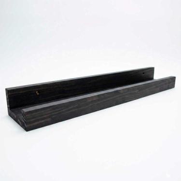 Imagem de Prateleira de Parede Tipo Calha 60cm em Madeira Pinus Preto - ArtFacto