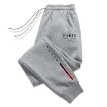 Imagem de Calças Jogger Masculinas Com Estampa Paris, Calças De Moletom Casuais 