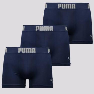 Imagem de Kit 3 Cuecas Boxer Puma Seamless Basic I Marinho, P