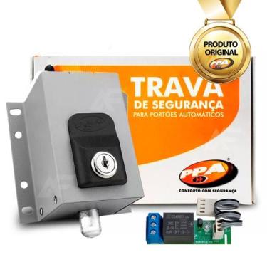 Imagem de Kit Trava de Segurança Eletromagnética Dog Steel Custom PPA Cinza, Cin