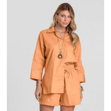 Imagem de Shorts Feminino em Tecido Tricoline Dianna Laranja, GG, Laranja