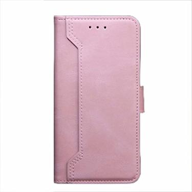 Imagem de LAHappyL Capa para iPhone 13 Pro Max/13 Pro/13/13 Mini, capa tipo carteira flip com suporte magnético de poliuretano termoplástico à prova de choque, rosa, 13 de 6,1 polegadas