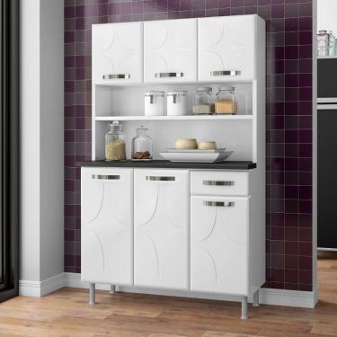 Imagem de Kit Cozinha Rubi 6 Portas 1 Gaveta Em Aço