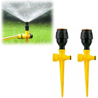 Imagem de Maogear Sistema de irrigação automática de rotação de 360° Jardim Jardim Jardim Irrigação Pátio de Irrigação de Gramado, Sistema de Irrigação de Gramado, Aspersor de Jardim Multifunções Ajustável para Jardim Gramados de Grama Externa (Pacote com 2)