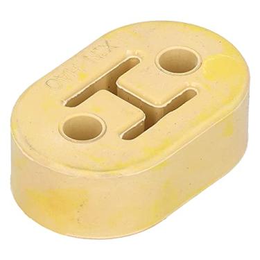 Imagem de Acessórios universais para tubos de escapamento de automóvel, 2 furos, cabide de silenciador de poliuretano à prova de vibração suportes para tubo de exaustão com ponta de exaustão (amarelo)
