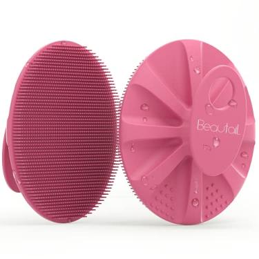 Imagem de BEAUTAIL Esfoliante corporal de silicone, escova de banho para banho, esfoliante suave, bucha de limpeza para mulheres, homens, pele sensível ao bebê, fácil de limpar, espuma agradável, mais higiênica