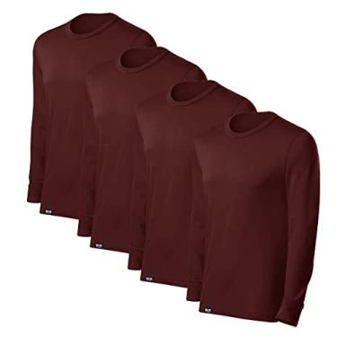 Imagem de Kit com 04 Camisetas Proteção UV Masculina UV50+ Secagem Rápida Cores – Vinho G