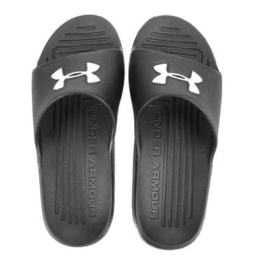 Imagem de Chinelo Under Armour Core Unissex - Preto E Branco - Preto+Branco