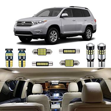 Imagem de Kit de lâmpadas interiores de LED branco 6000 K super brilhante para Toyota Highlander 2008 2009 2010 2011 2012 2013 + ferramenta de instalação