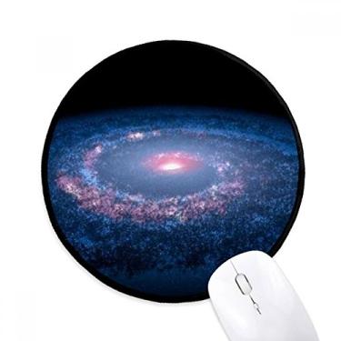 Imagem de Nebulae White Blue Planet Mouse Pad Desktop Office Tapete redondo para computador