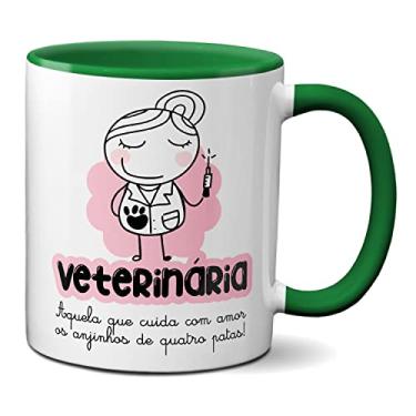 Imagem de Caneca Veterinária Aquela Que Cuida Dos Anjinhos De 4 Patas (Verde)