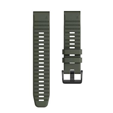 Imagem de HAZELS Pulseira de silicone inteligente para Garmin Fenix 7 7X 7S 6X 6 Pro 5X 5 Plus 3HR Fácil Ajuste Liberação Rápida 20 26 22mm Pulseiras (Cor: Verde Exército, Tamanho: Largura 22mm)