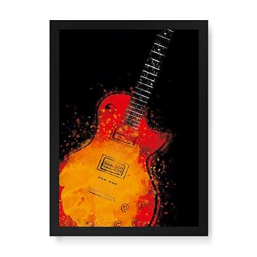 Imagem de Arte Maníacos Quadro Decorativo Guitarra Color Canto - 23x16,25cm (Moldura caixa em laca preta)