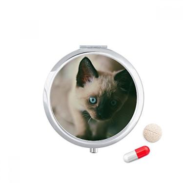 Imagem de Animal Blue Eye Gatinho Cinza, Estojo de Comprimidos para Fotografia, Caixa de Armazenamento de Remédio