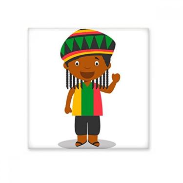 Imagem de Azulejo de cerâmica preto selvagem Jamaica decalque brilhante tijolo adorno pedra