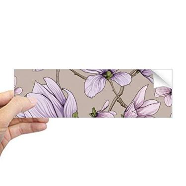 Imagem de Adesivo de para-choque retangular com desenho roxo e flor